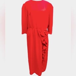Lori Petite vintage red midi dress size L